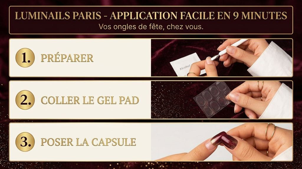 Coffret Press-On Nails — Éclat de Fêtes & Kit d'Application Offert